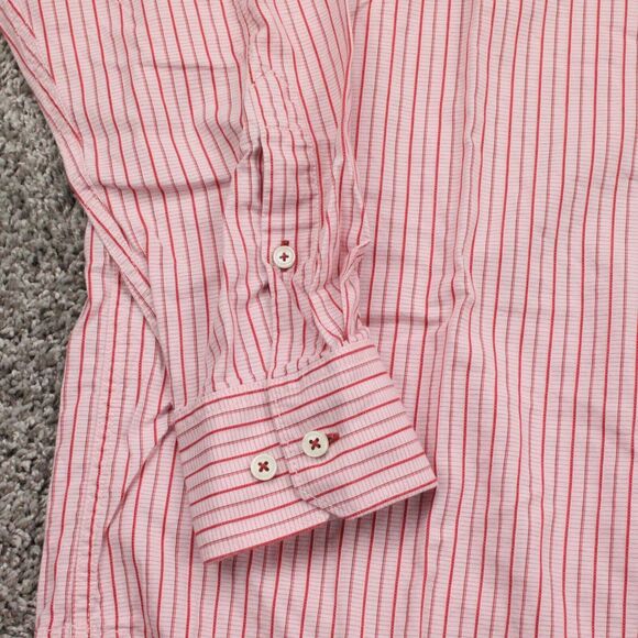 Tommy Bahama Jeans Button Up Shirt Mens XL Red White Stripe Cotton Casual - Picture 3 of 10